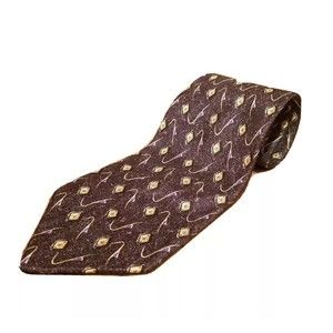 Robert Talbott Studio Unique Dark Gray Blue Gold Neck Tie - 100% Silk - 58"L 4"W